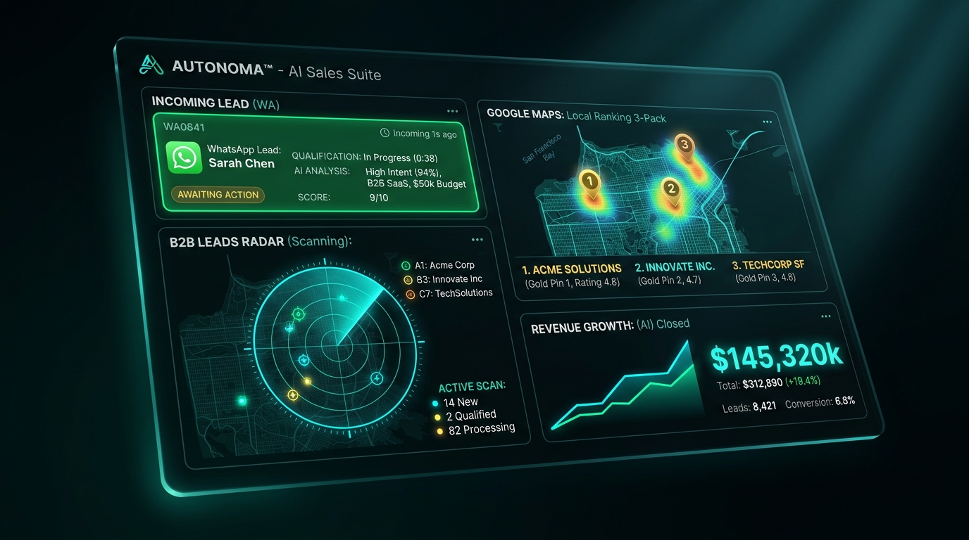 Panel de Control Sellvende: Métricas comerciales, WhatsApp y radar