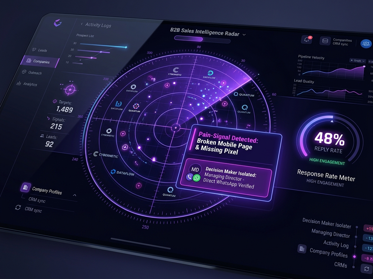 Sellvende Radar B2B: Detección de fallas y decisores